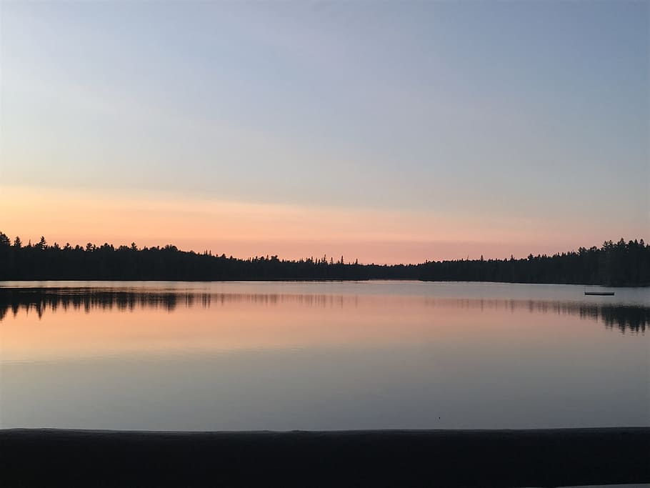 algonquin park, sunset, lake, scenics - nature, tranquility HD wallpaper