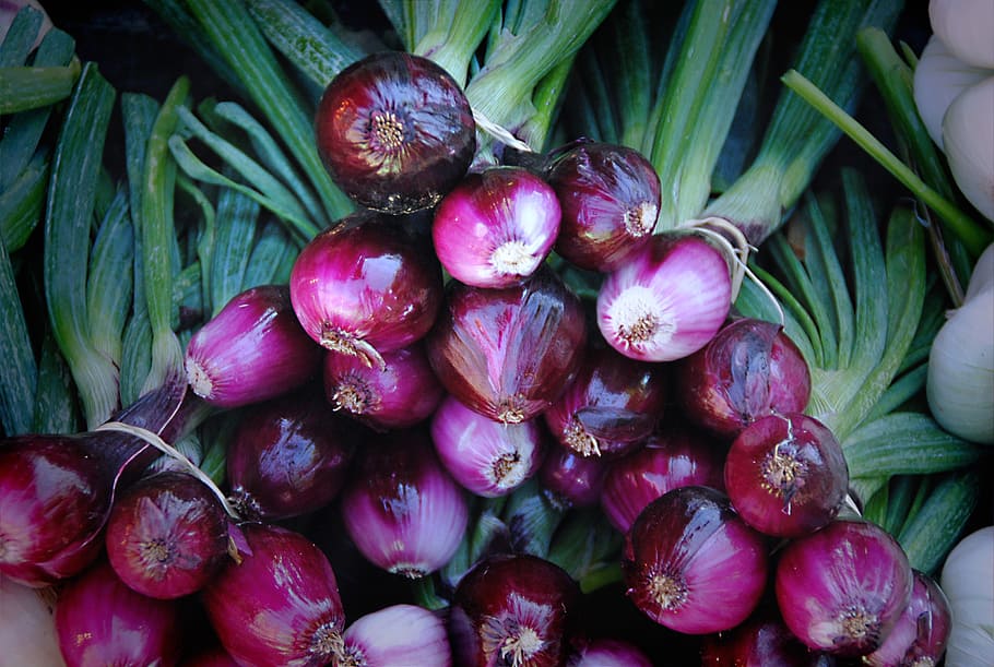 onion lot, onions, leek, vegetables, root, healthy, spring onions, HD wallpaper