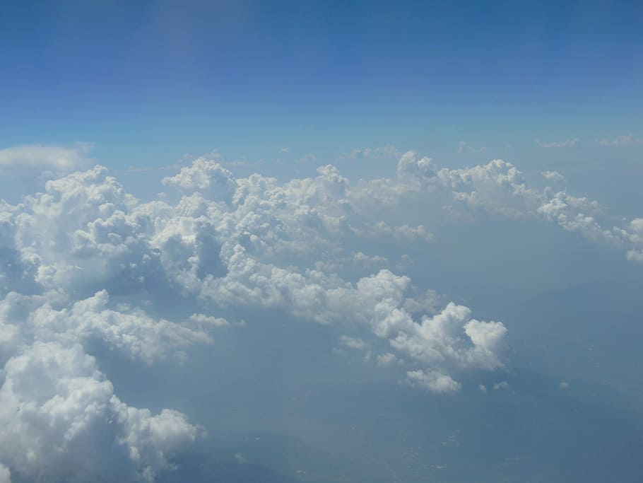 Sky, Clouds, Landscape, Heavens, blue, weather, flight, time HD wallpaper