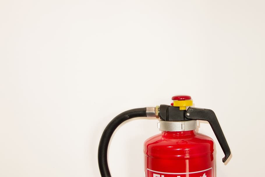 red fire extinguisher, brand, fire fighting, delete, fire extinguishing HD wallpaper
