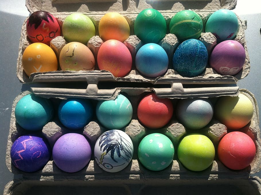 easter, eggs, decorated, easter eggs, colorful, colored, multi colored HD wallpaper