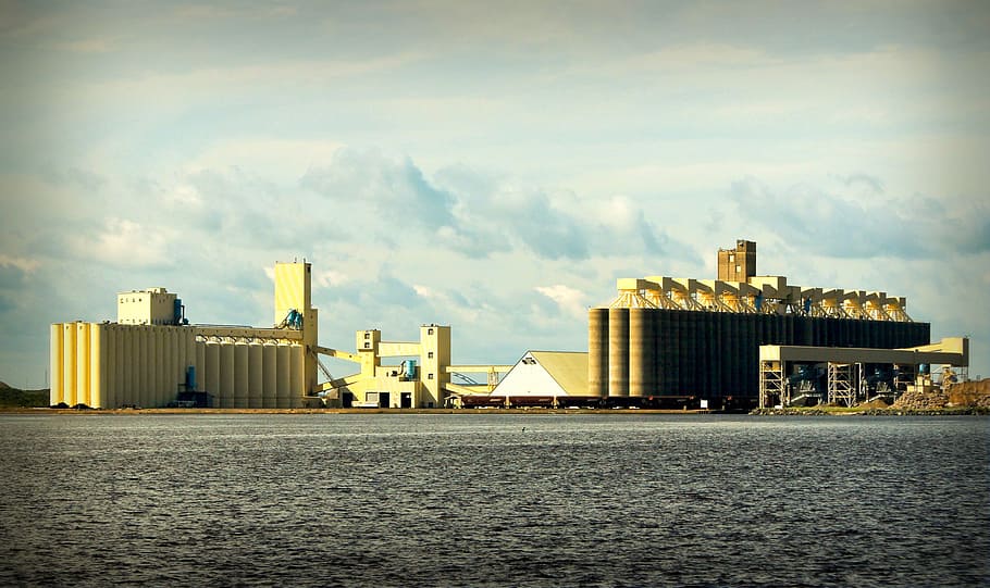 Grain Elevators, Lake Superior, wisconsin, industry, harvest, HD wallpaper