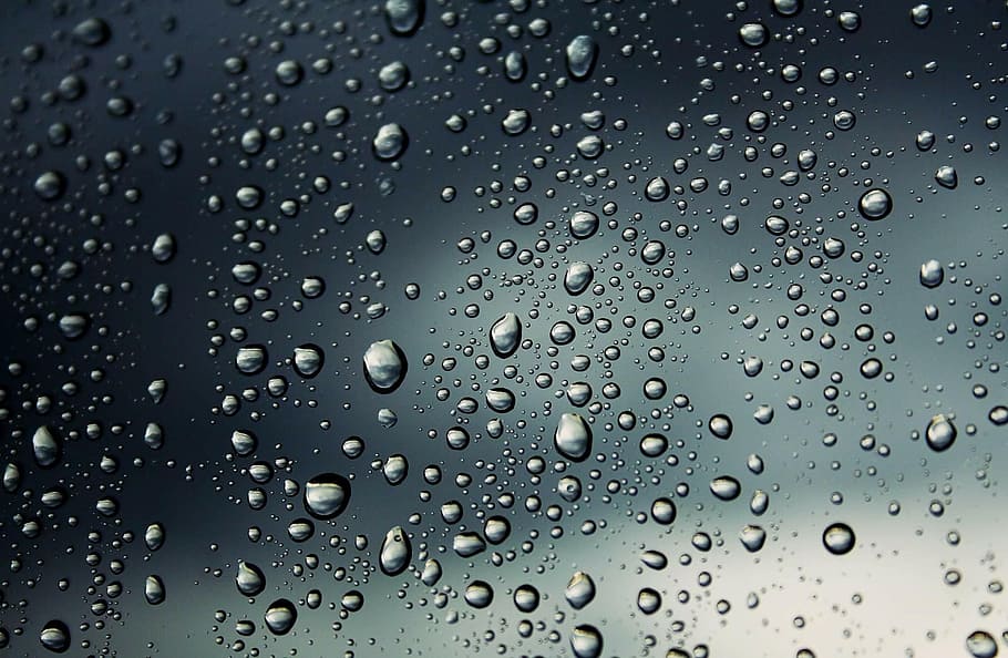 drops, rain, window, lights, wet, water, full frame, backgrounds HD wallpaper