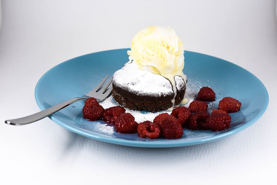 dessert, eating, appetizer, cream, fruit, the cake, malina HD wallpaper