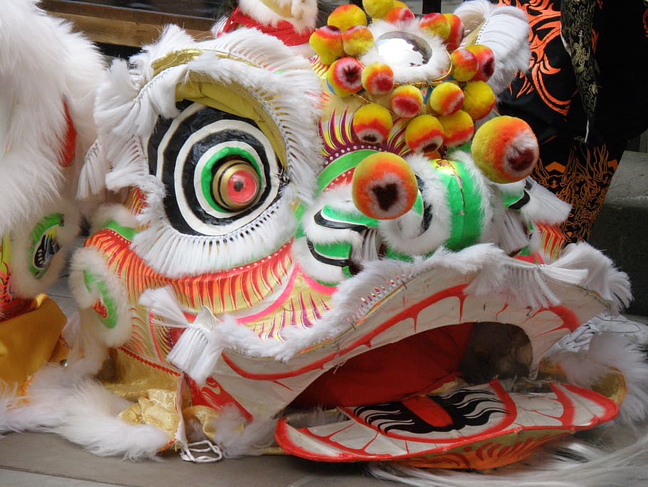 dragon, chinese new year, dance, costume, representation, animal representation, HD wallpaper