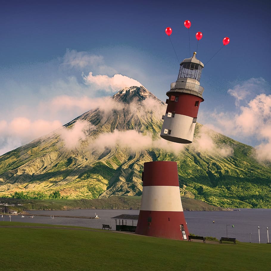 lighthouse, instructions, coast, tower, landscape, sky, security HD wallpaper