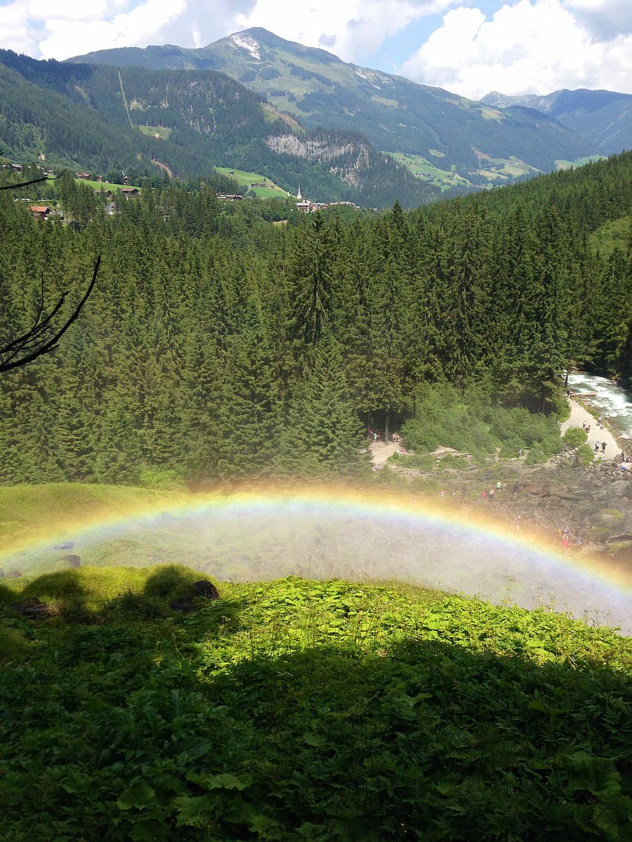 Rainbow, Mountain, Panorama, mountain panorama, wide, landscape, HD wallpaper