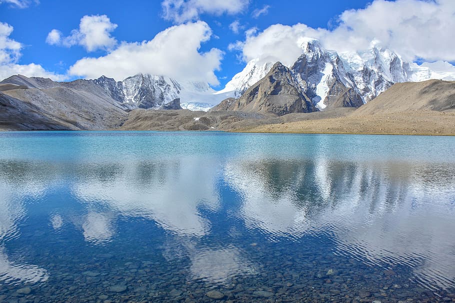 cold, lake, landscape, mountain, nature, outdoors, scenic, snow HD wallpaper