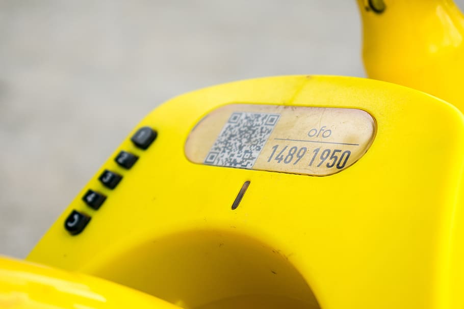 ofo, the little yellow car, shared bike, bicycle, the sharing economy, HD wallpaper
