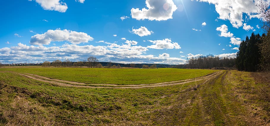 field, nature, meadow, sky, clouds, russia, landscape, environment HD wallpaper