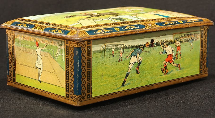 biscuit, box, tin, package, old, retro, historic, container HD wallpaper
