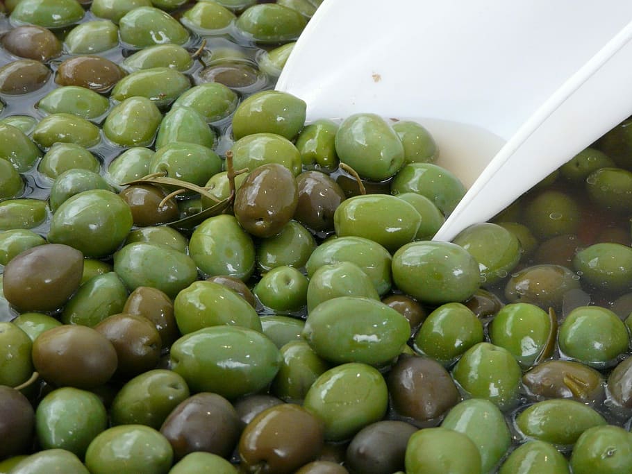 Olive, Green, Green, Olives, food and drink, green color, freshness HD wallpaper