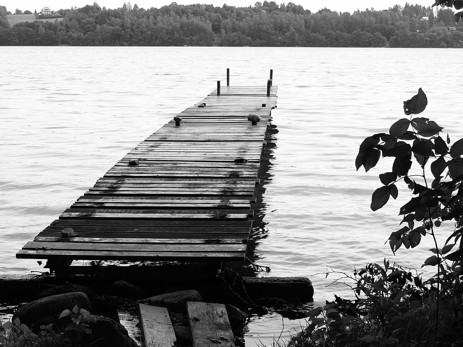 platform, lake, landscape, water, jetty, nature, outdoors, wood - Material HD wallpaper