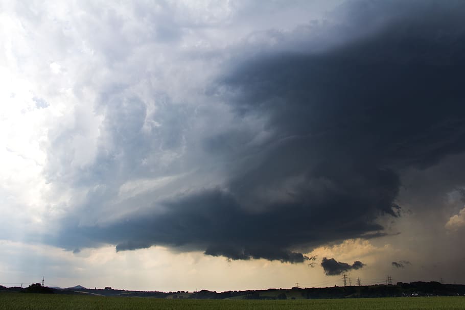 nature, sky, cloud, super cell, north rhine westphalia, germany HD wallpaper