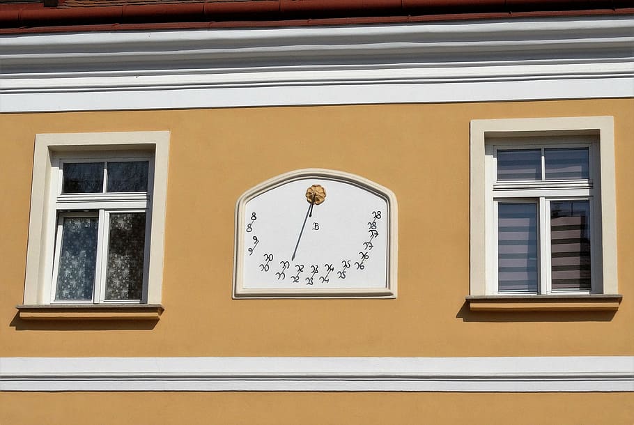 sun clock, building, architecture, vintage, window, built structure HD wallpaper