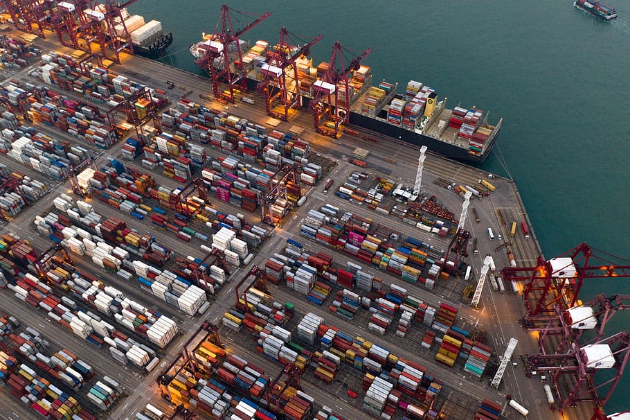 container, terminal, port, ship, shipping, trade, export, cargo