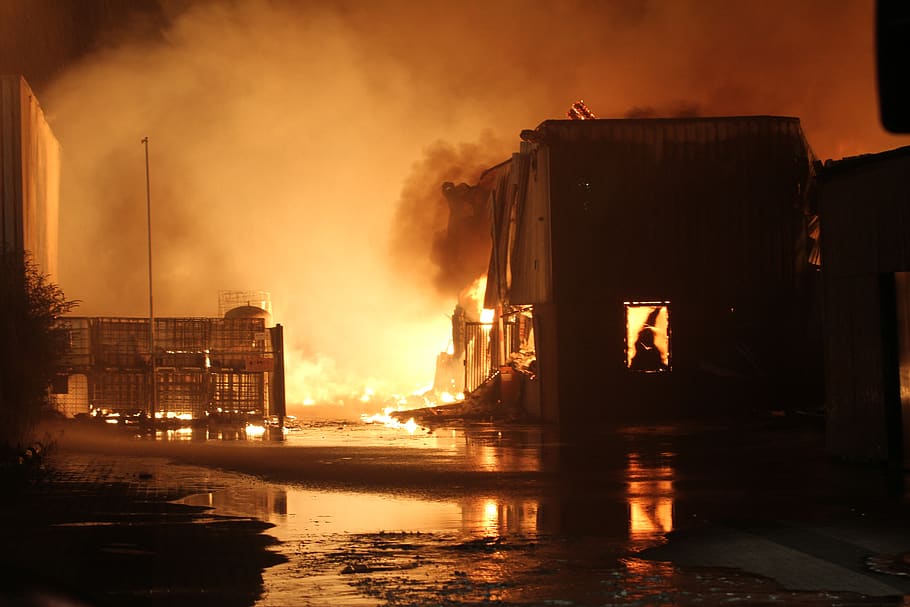 fire department, helmet, built structure, water, night, architecture HD wallpaper