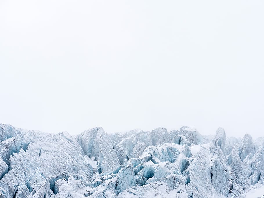 landscape photography of snowy field, mountain, ice, glacier HD wallpaper