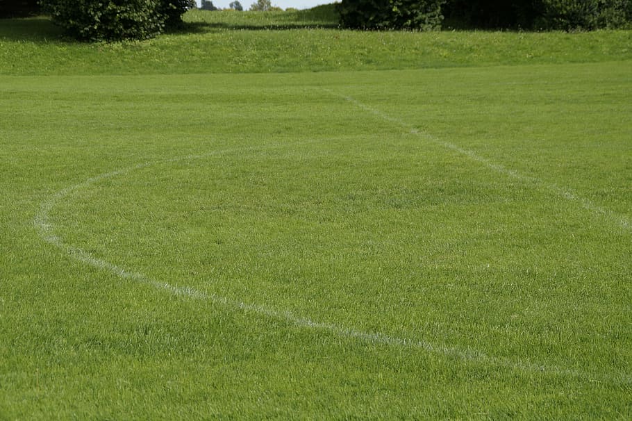 manicured lawn, sports ground, football pitch, grass, green, lines, HD wallpaper