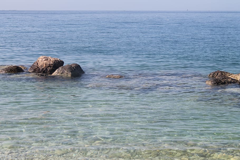 clear, ocean, rocks, sea, water, nature, blue, summer, tropical HD wallpaper