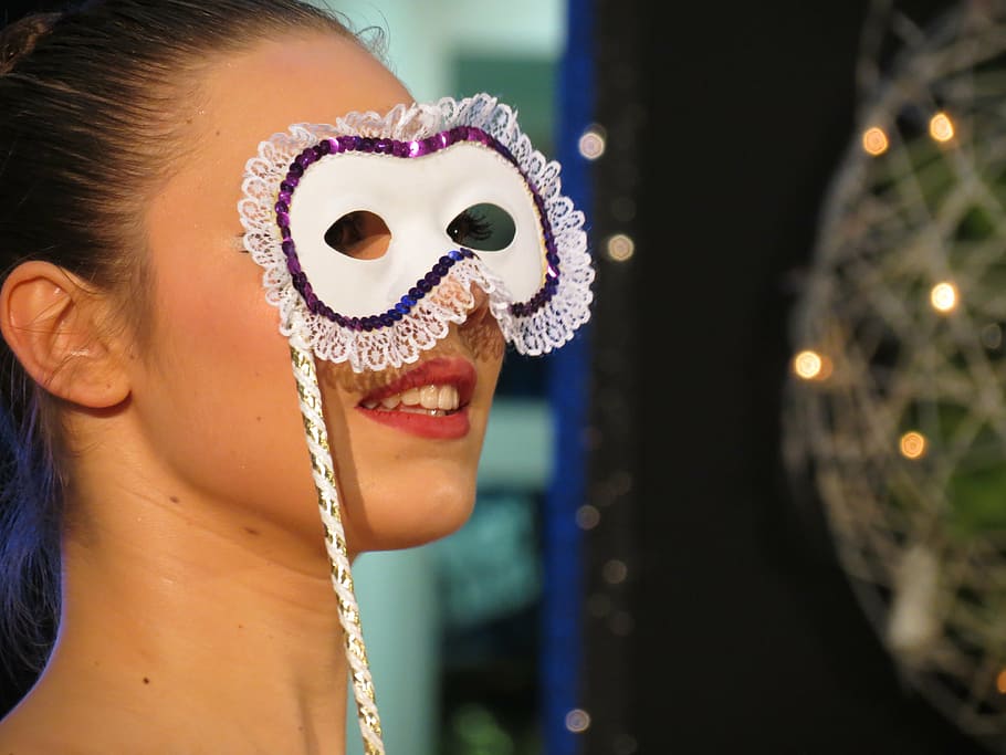 mask, joy, smile, portrait, headshot, one person, happiness HD wallpaper