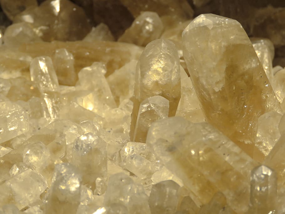 Calcite, Stone, Gem, Rock, Mineral, crystal, backgrounds, shiny, HD wallpaper