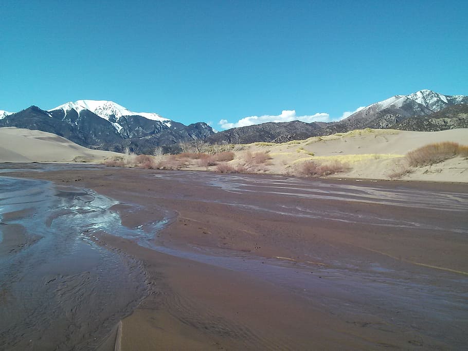desert, sand, river, mountain, colorado, nature, landscape HD wallpaper