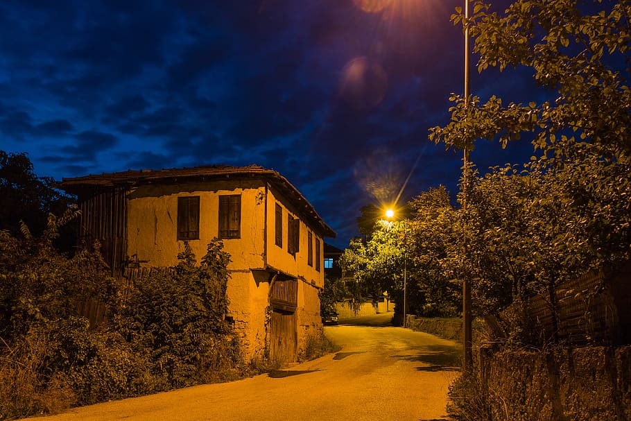 safranbolu, mounts, night, levied smelly streets, date, old house, HD wallpaper