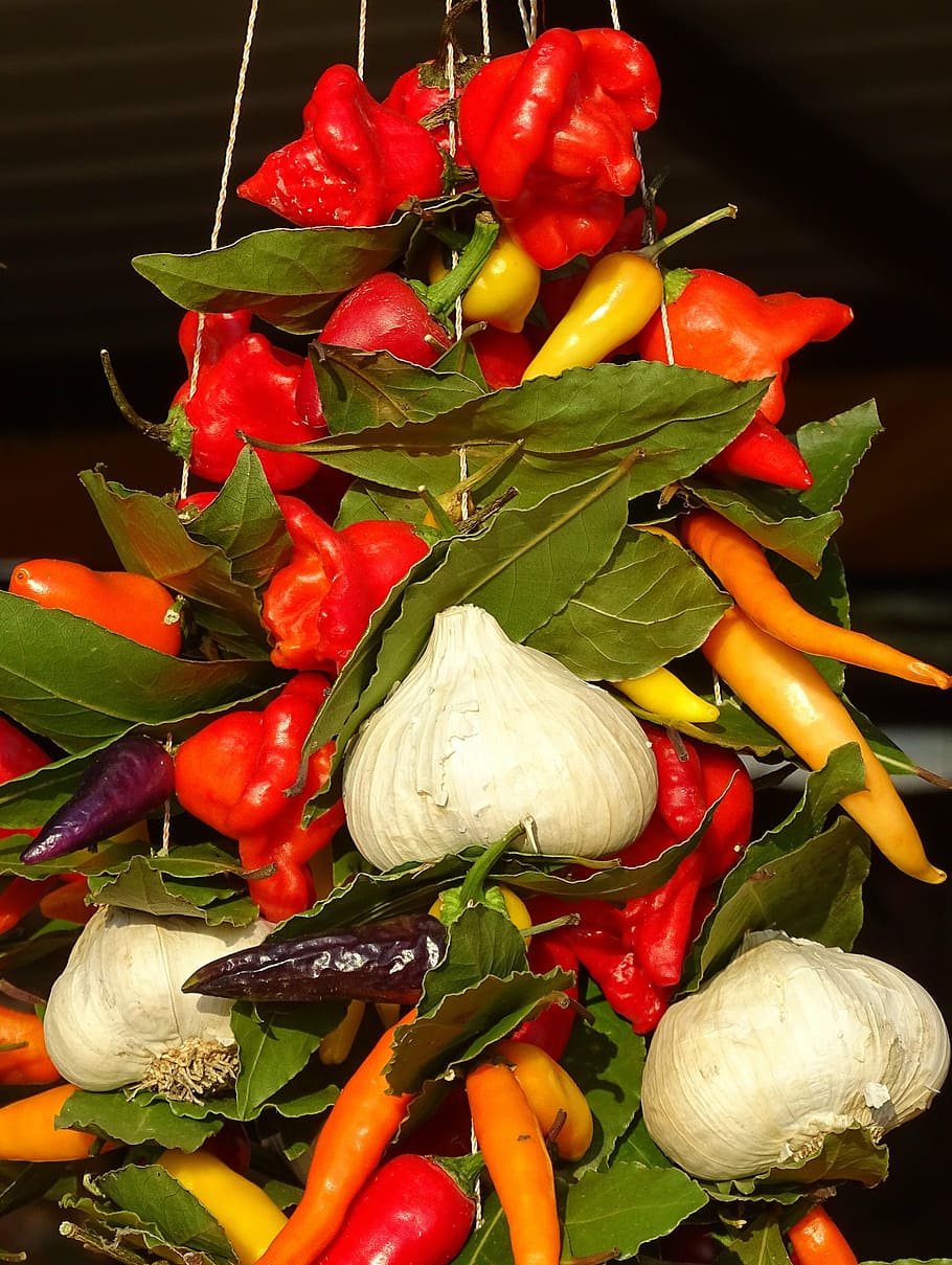 garlic, chili, spices, sharp, nutrition, market, food, eat HD wallpaper