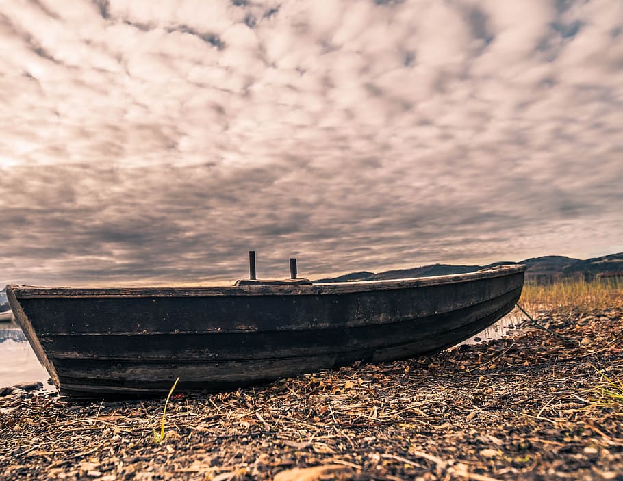 boat, sky, clouds, reflection, coast, northern norway, the sea HD wallpaper