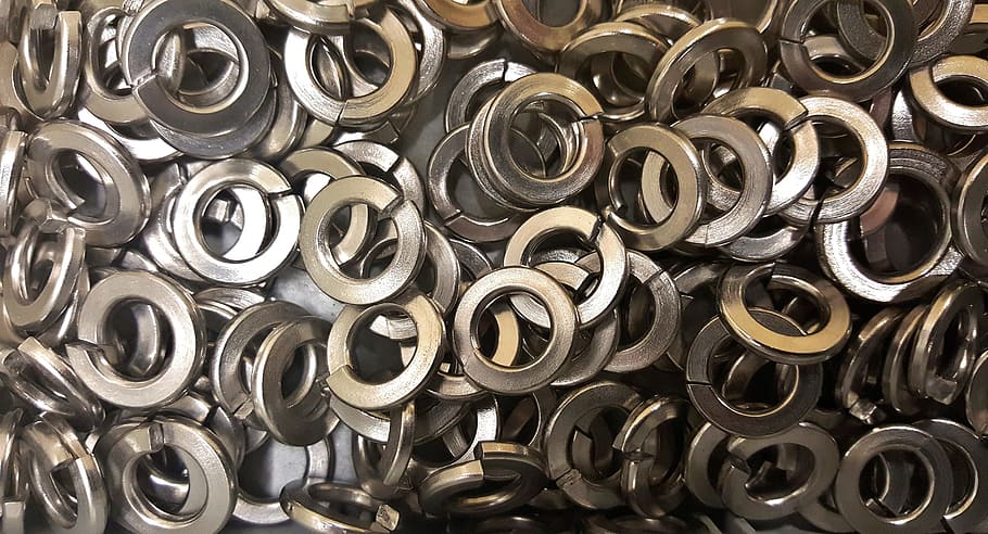 stainless steel hex washers, Split, Rings, split washers, split rings HD wallpaper
