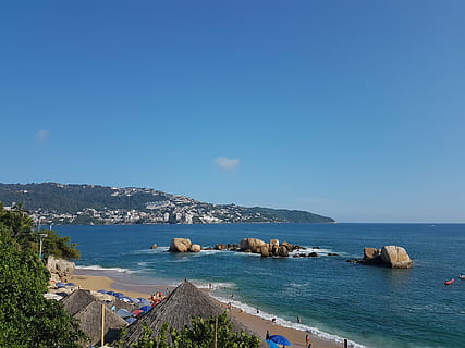 acapulco, sea, sky, beach, mexico, sunny, paradise, holiday HD wallpaper