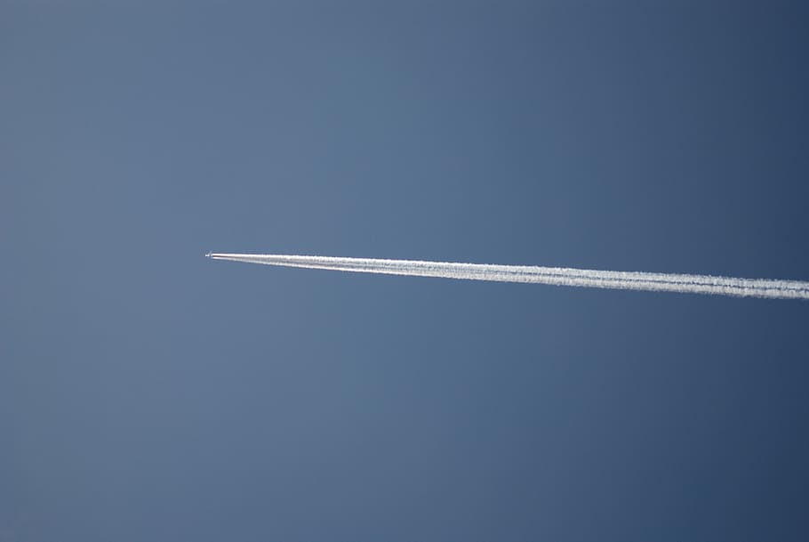 flight, himmel, plan, aircraft, air vehicle, airplane, vapor trail HD wallpaper