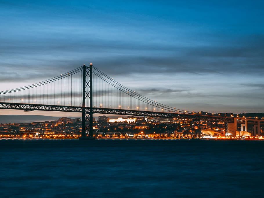 concrete bridge at night time, Golden Gate Bridge, San Francisco during night HD wallpaper
