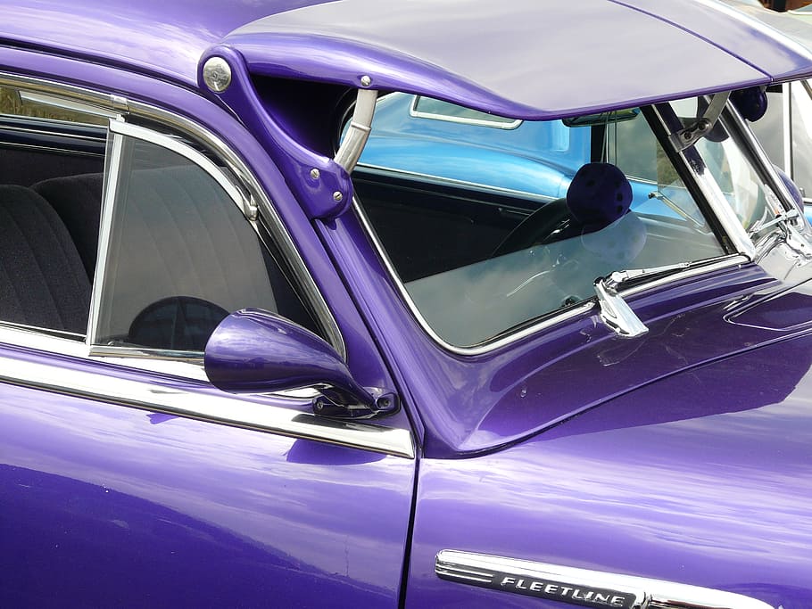 auto, american, chevrolet, oldtimer, purple, violet, car, mode of transportation HD wallpaper