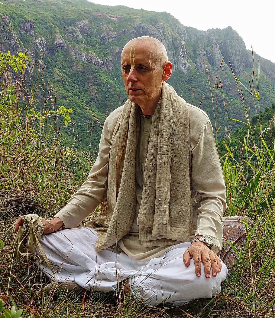 mauritius, meditation, hare krishna, one person, leisure activity HD wallpaper