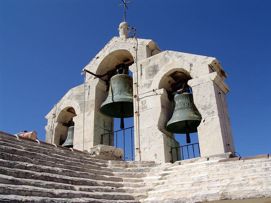 bells, bell tower, fortress church, hvar, architecture, built structure, HD wallpaper