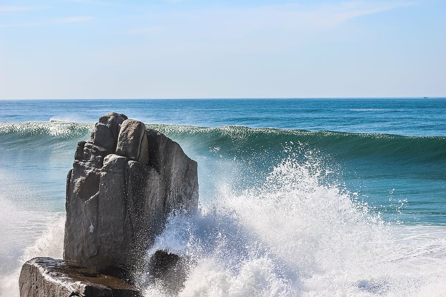 nature, mar, rocks, texture, beach, water, landscape, beira mar HD wallpaper