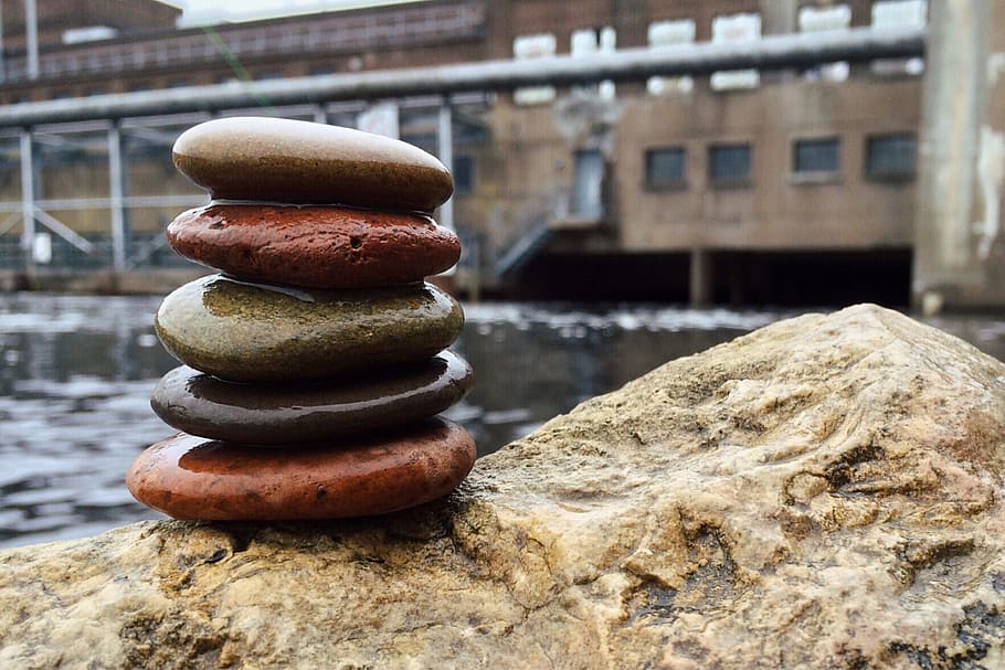 Rock, Balance, Zen, Stack, Harmony, relaxation, dam, rock - object HD wallpaper