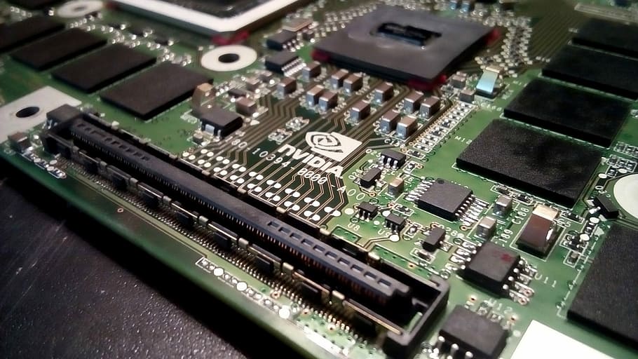 green computer motherboard, Nvidia, Gpu, Electronics, Pcb, processor HD wallpaper