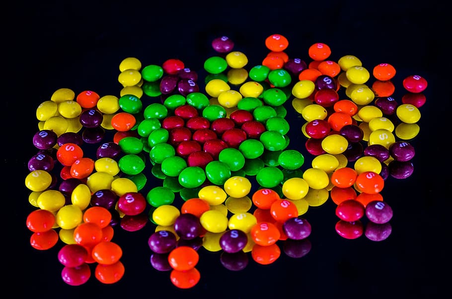 assorted-color candies, skittles, lollies, sweets, confectionery, HD wallpaper