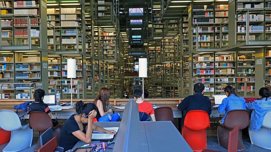 mexico, biblioteca vasconcelos, library, readers, women, group of people, HD wallpaper