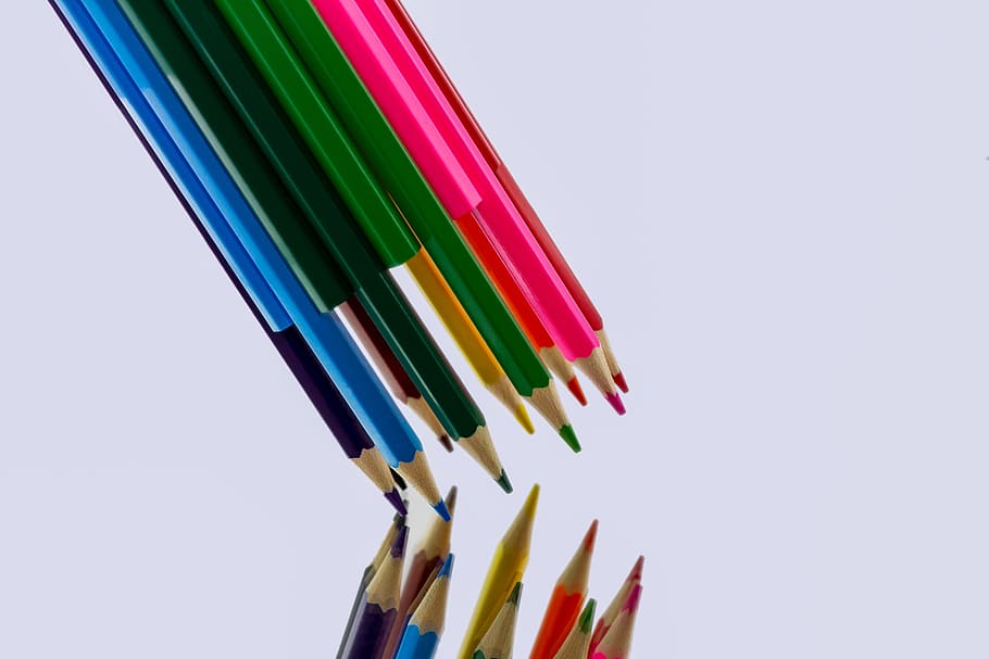assorted coloring pencils, colored pencil, multi coloured, cross, HD wallpaper