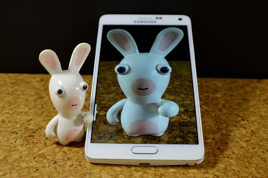 hare, white, funny, smartphone, samsung, mammal, representation HD wallpaper