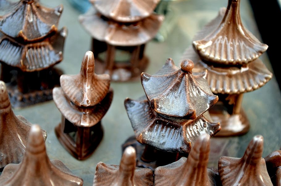 objects, roof, rooftops, ceramic, pagoda, asian, china, close-up HD wallpaper
