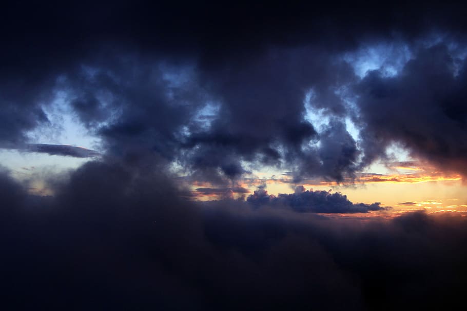 golden hour photography, gray clouds, dark, night, sunset, sunrise HD wallpaper