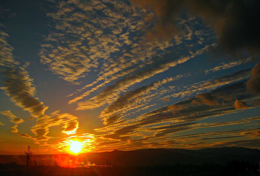 photo of sunset, tbilisi, nature, sunrise, sky, summer, sunlight, HD wallpaper