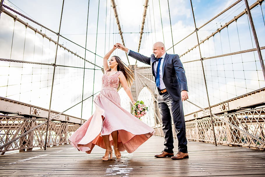grooms, brooklyn, bridge, full length, men, adult, two people HD wallpaper