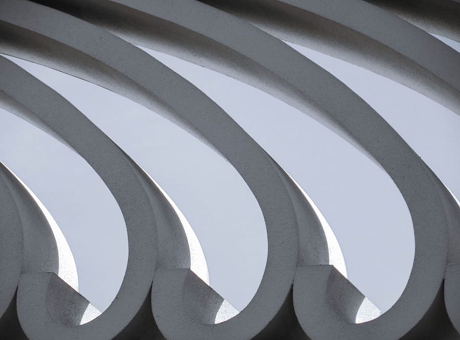 concrete, shapes, wall, design, architecture, construction HD wallpaper
