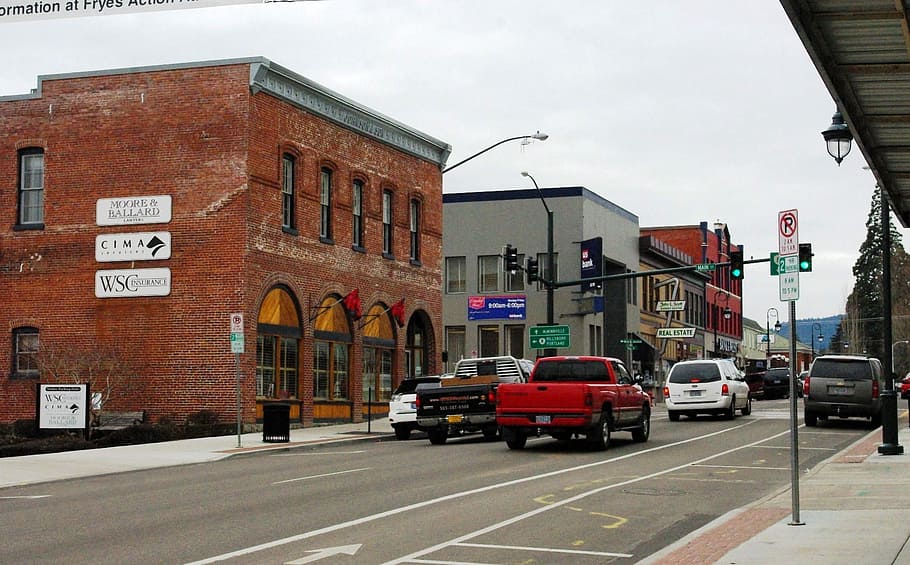 Pacific Avenue in downtown Forest Grove, Oregon, building, photos HD wallpaper